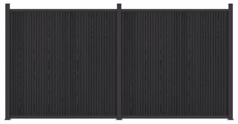 Pannello di Recinzione 2 pcs WPC e Alluminio Nero