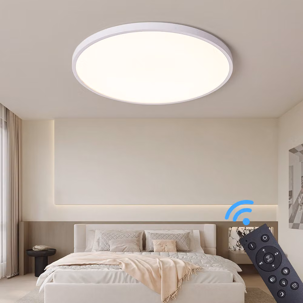 Plafoniera LED XM40-white con telecomando Colore luce/luminosità regolabile dimmerabile Struttura in metallo verniciato