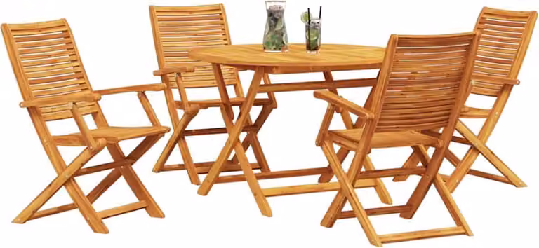 Set da Pranzo per Giardino 5 pcs Marrone
