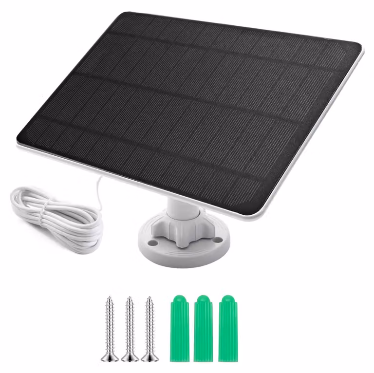 Pannello solare da 5W per telecamere, con porta USB-C a 5V, cavo da 4 metri, grado di protezione IP66