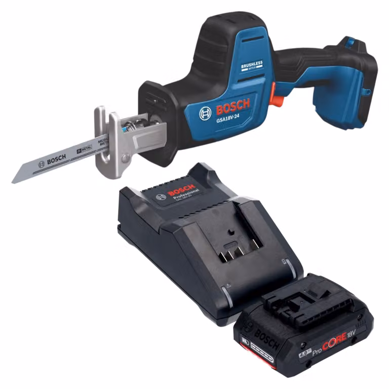 Sega a sciabola a batteria Bosch GSA 18V-24 Professional 18 V 230 mm Brushless + 1 batteria ProCORE da 4,0 Ah + caricabatterie