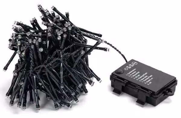 Catena luminosa RGBY, 5 metri, alimentata a batteria, ideale per feste