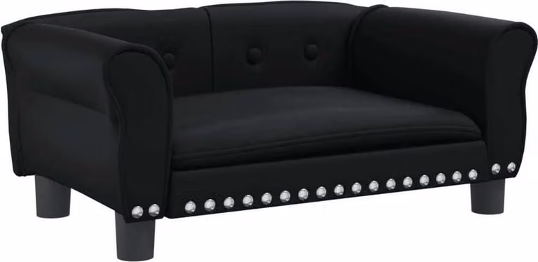 Lettino per Cani Nero 70x45x30 cm in Pelle finta