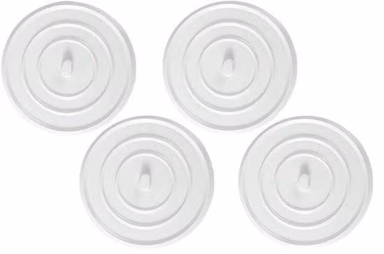 Tappi per scarichi in silicone - 4 pezzi - Universali - Bloccano lo scarico - Antiappiccicamento - Per vasca da bagno, doccia, lavabo, lavello - Diametro 11 cm - Bianco