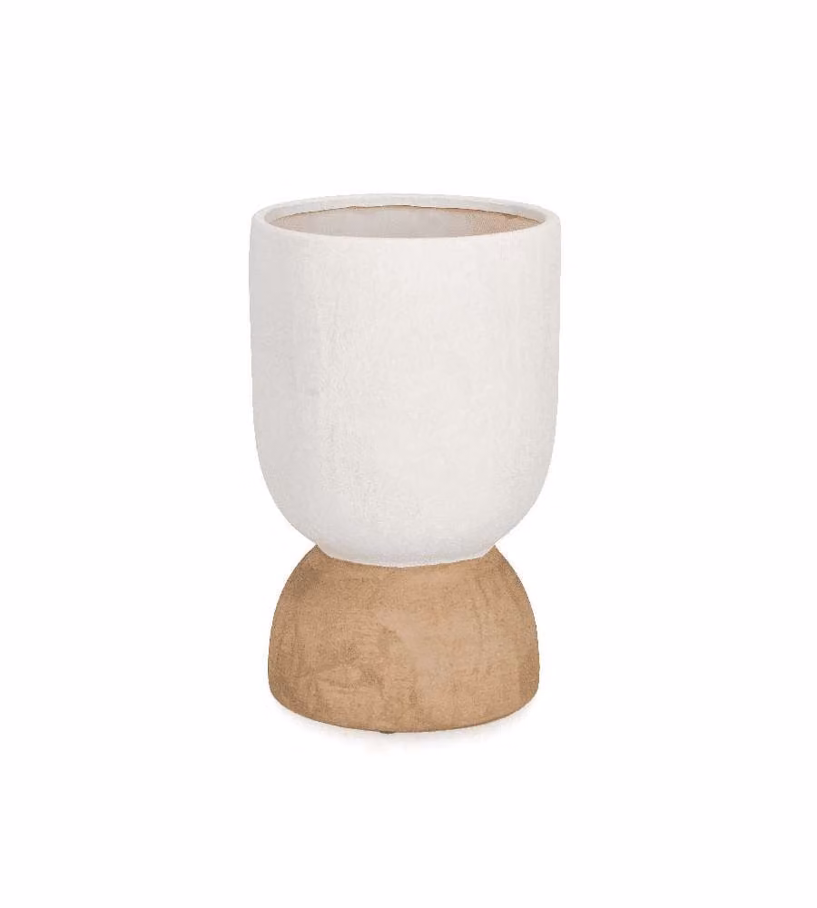 Vaso Decorativo Hector Terracotta Bianco Naturale 20,5x32 cm