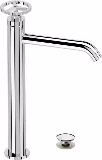 Miscelatore alto lavabo con scarico click-clack e troppo pieno - serie Chrono