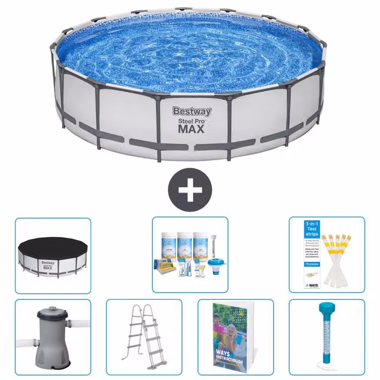 Piscina gonfiabile Bestway Steel Pro MAX, rotonda, 457x122 cm, composta da 6 parti, modello S574
