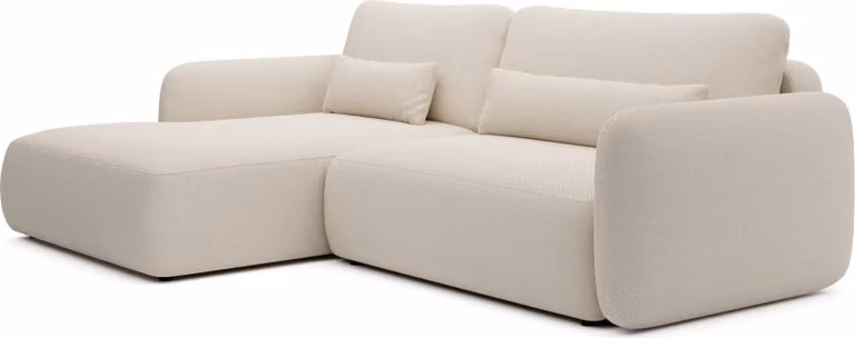 FURNLUX Divano angolare Mossa Beige E Nero 243cm / Colore principale: Beige / Dimensioni: 243 x 87 x 163 cm