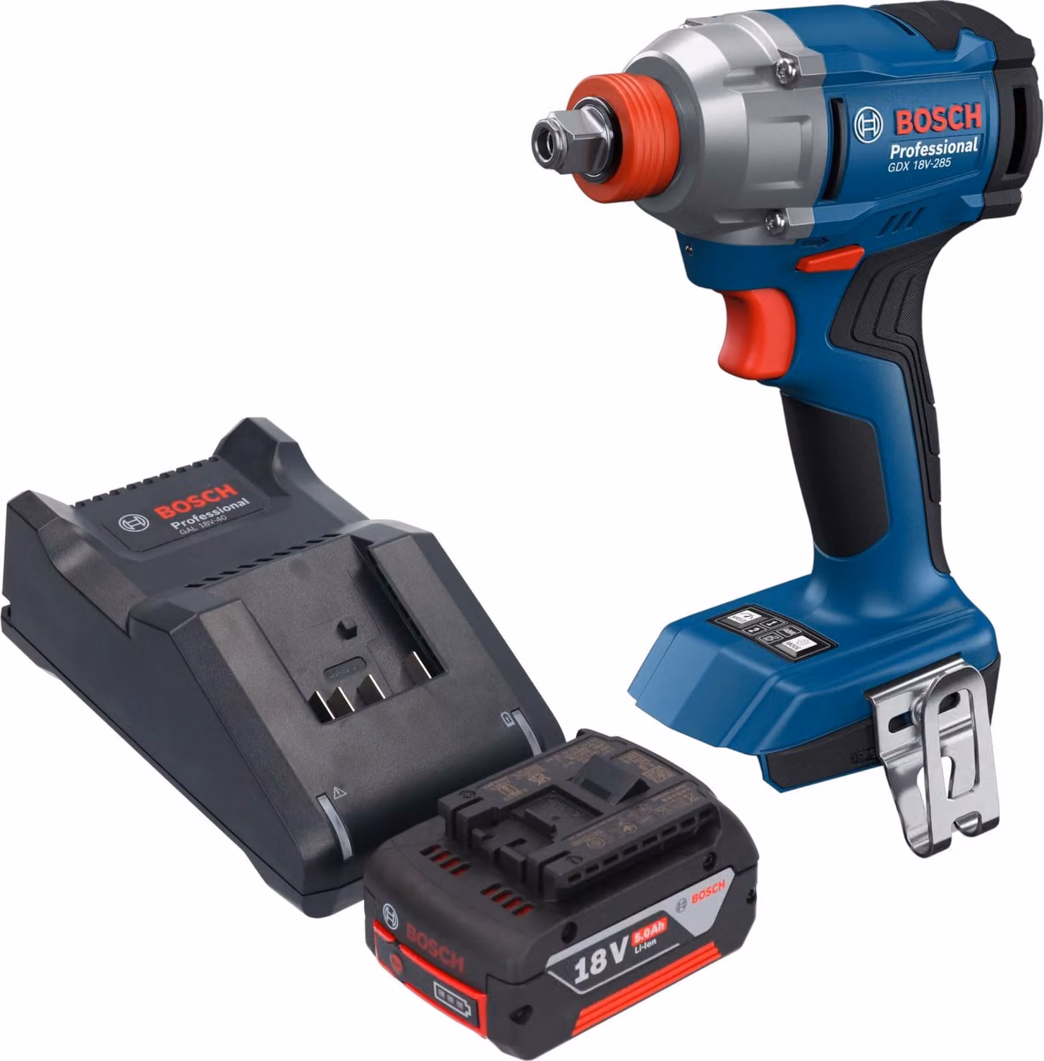 Avvitatore a impatto a batteria Bosch GDX 18V-285 Professional 18 V 285 Nm 1/4'' Brushless + 1x batteria 5,0 Ah + caricabatteria