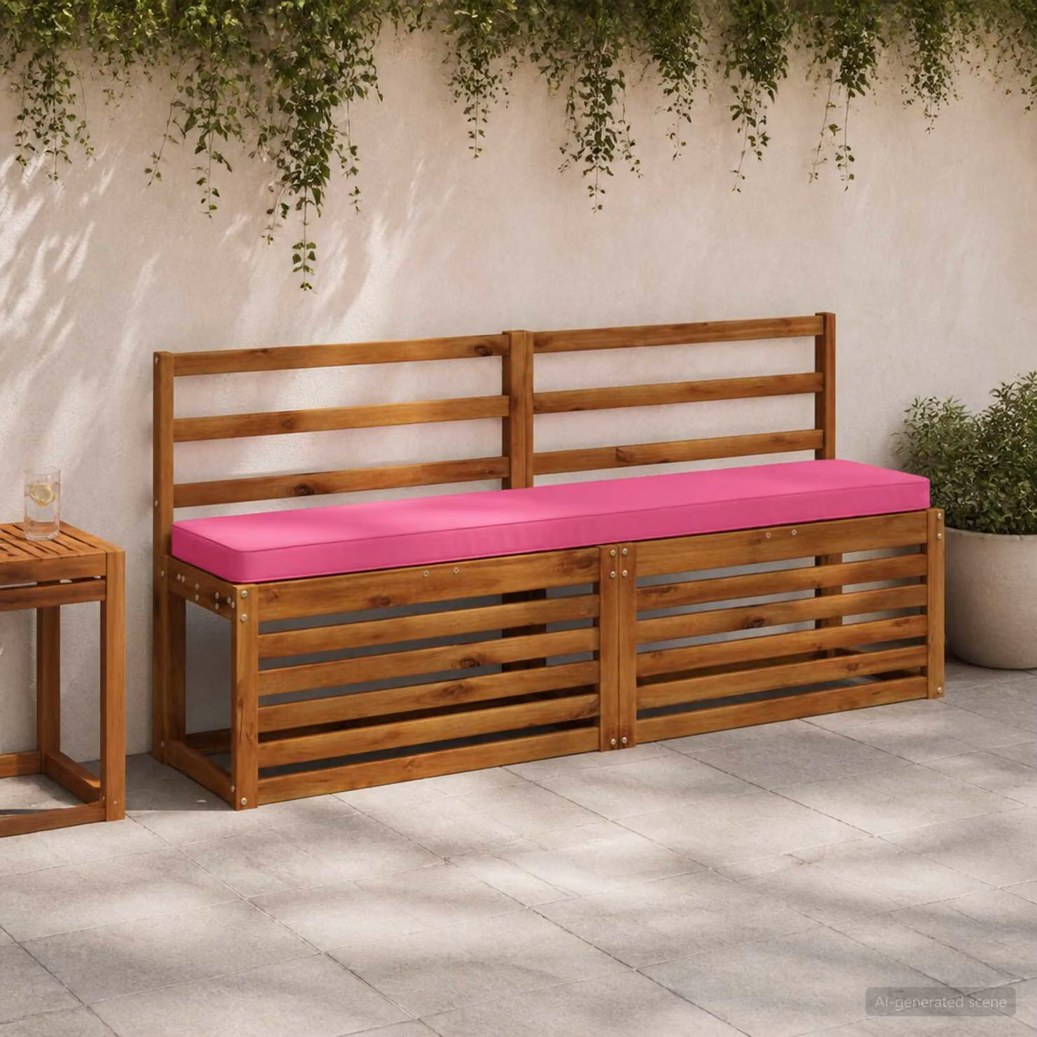Set di 2 cuscini per panchina vidaXL VUGHT in poliestere rosa con rivestimento rimovibile e resistente ai raggi UV
