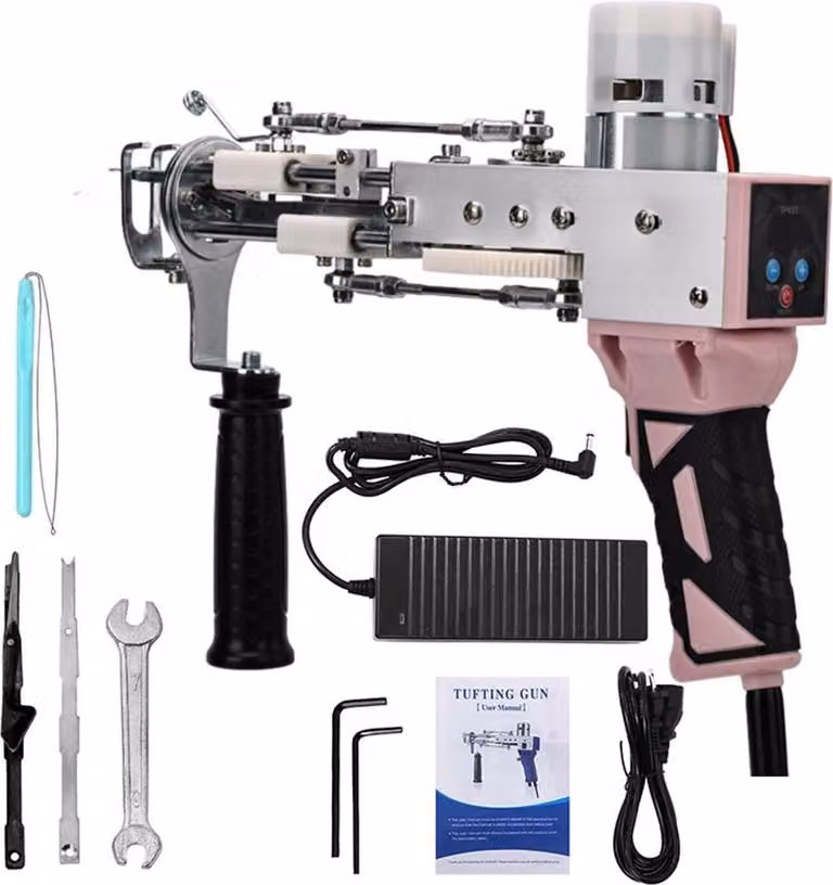 Pistola per tufting di tappeti, funzionamento ad alta velocità, compatibilità con i doppi veli, ROSA