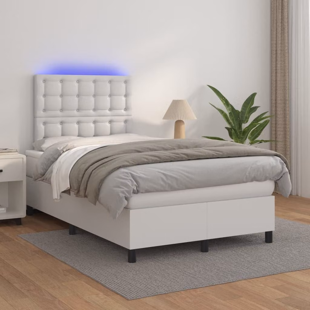 Maison Exclusive - Giroletto Molle con Materasso e LED Bianco 120x200cm Pelle finta