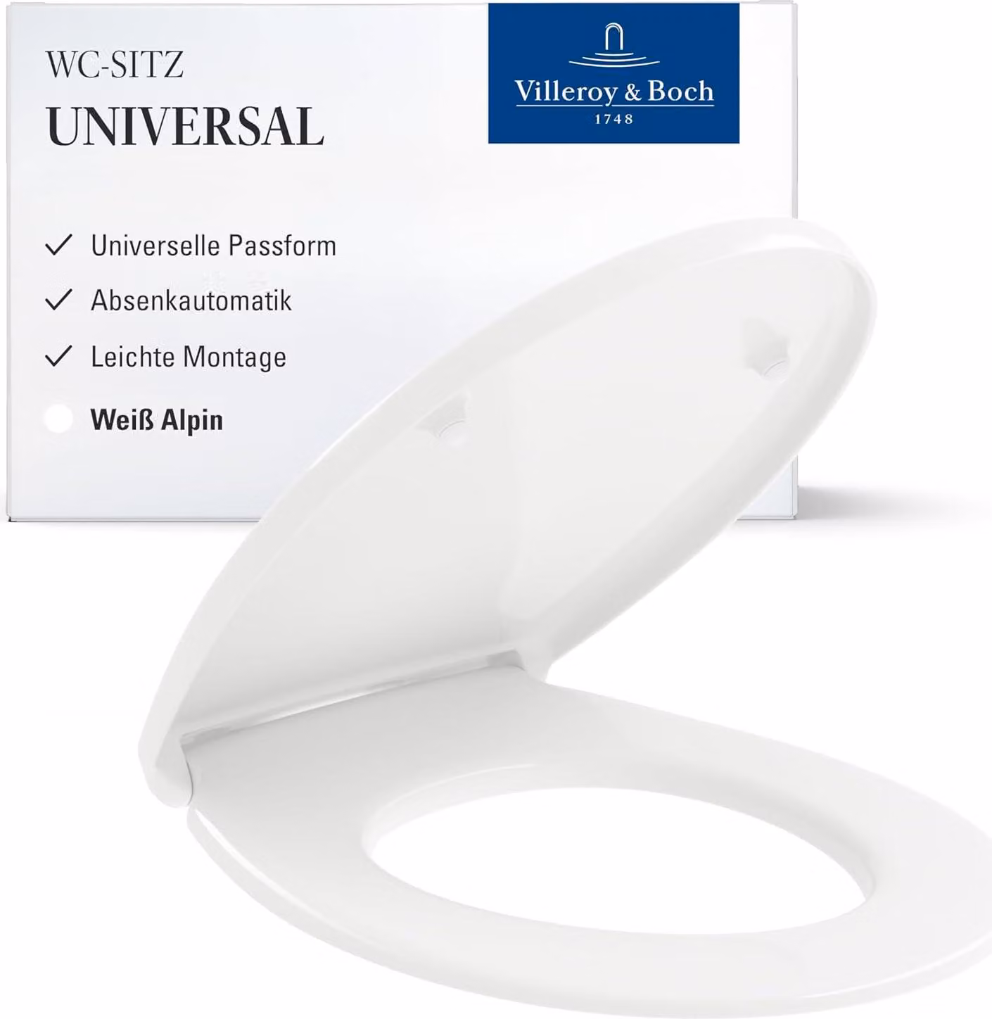 Villeroy & Boch Sedile WC universale - Coperchio WC bianco con chiusura ammortizzata
