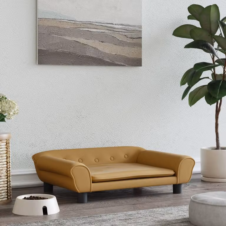 The Living Store Letto per cani Marrone 70x48x22 cm in velluto