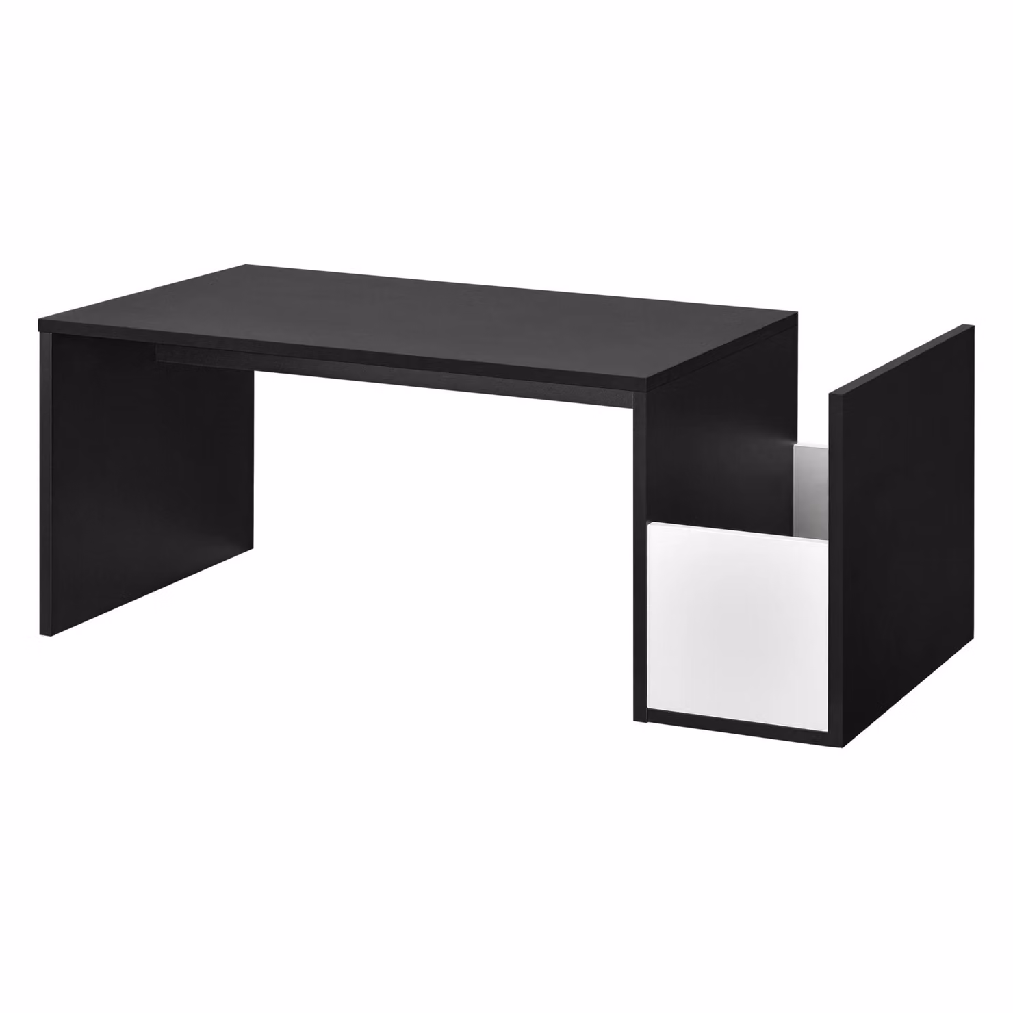 In And OutdoorMatch Tavolino Issac - Con vano portaoggetti - 90x45x35 cm - Bianco e nero - Truciolato - Design moderno
