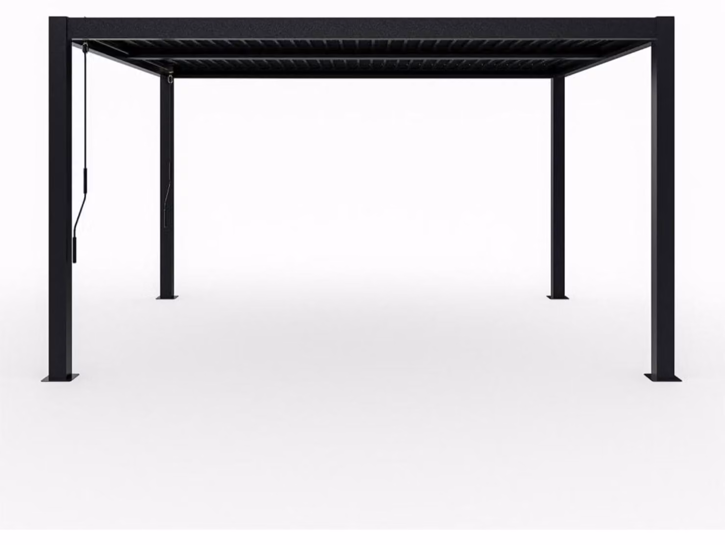 Pergola Sojang Milo 1012 in acciaio con tetto a lamelle, nera, 3x3,5 m