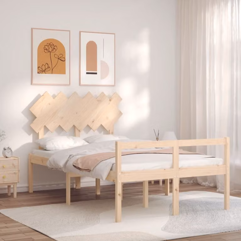 The Living Store Letto Senior con testiera 120x200 cm in legno massiccio