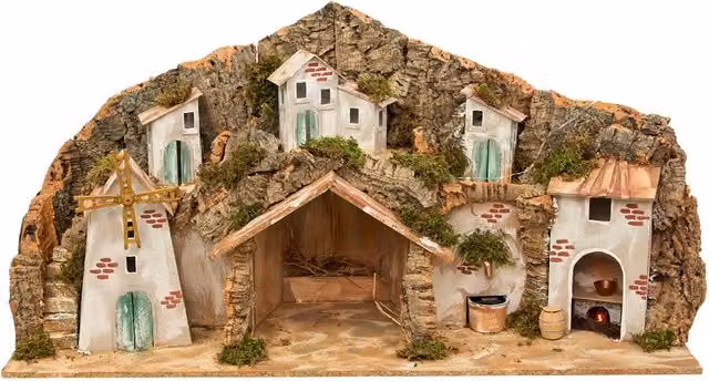 Presepe Napoletano EuroNatale con Mulino, Fontana e Luci Multicolore