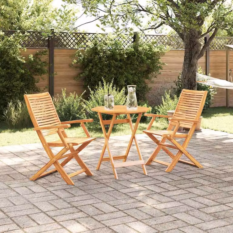 Maison Exclusive - Set da bistrot pieghevole, 3 pezzi, legno massello di acacia, color marrone