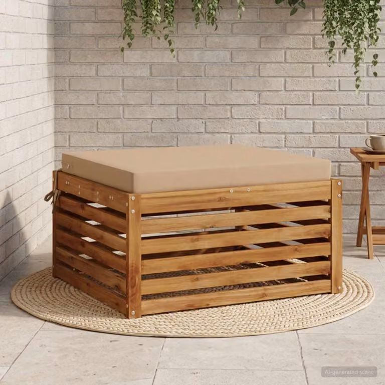 Cuscino per sedia vidaXL SOEST in poliestere con rivestimento lavabile e resistente ai raggi UV, colore sabbia