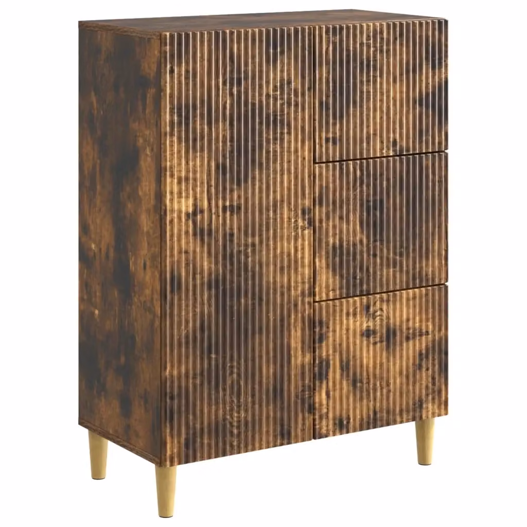 Credenza moderna vidaXL in legno MDF color rovere fumo L: 66 cm, P: 34,5 cm, H: 90 cm – 2