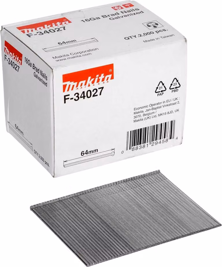 Makita chiodo a testa ribaltabile 1,6x64mm F-34027 2000 pz.