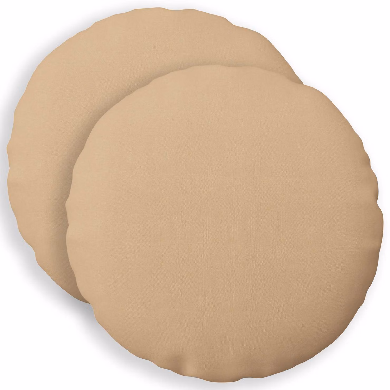 Set di 2 cuscini rotondi vidaXL HEERLEN in tessuto beige con rivestimento lavabile