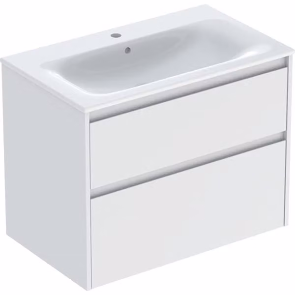 Geberit Renova Plan Ensemble lavabo pour meuble bord étroit, avec meuble sous lavabo, 2 tiroirs, 80x62,1x48cm, 504.040.00.1, 504.040.00.1