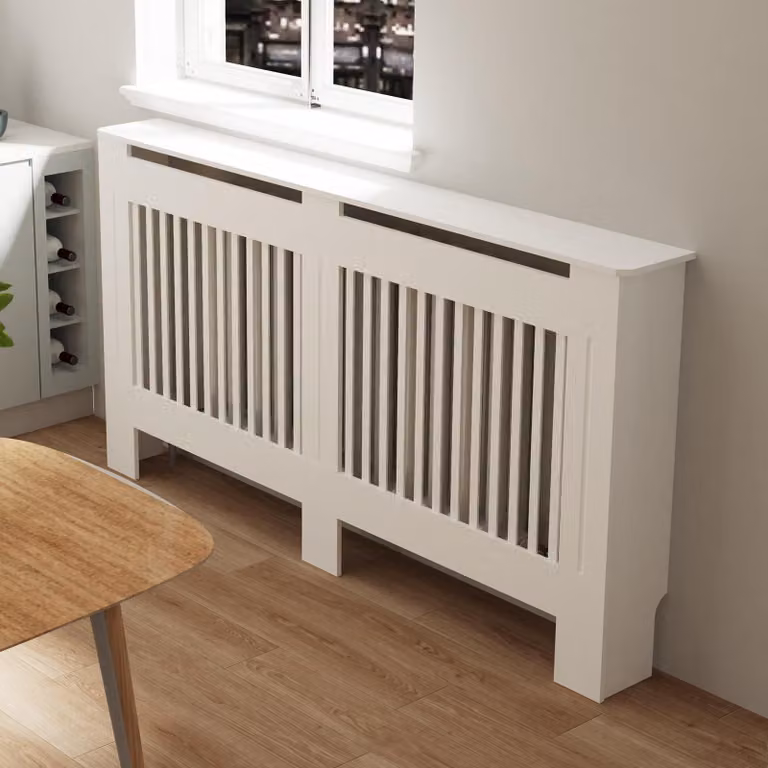 Copertura in legno per radiatore con lamelle verticali, 100 cm