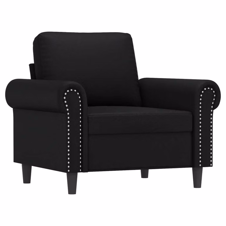 Poltrona Nera 60 cm in Pelle finta