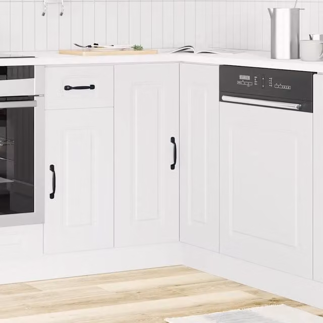 Mobile base ad angolo per cucina e soggiorno vidaXL bianco opaco in legno