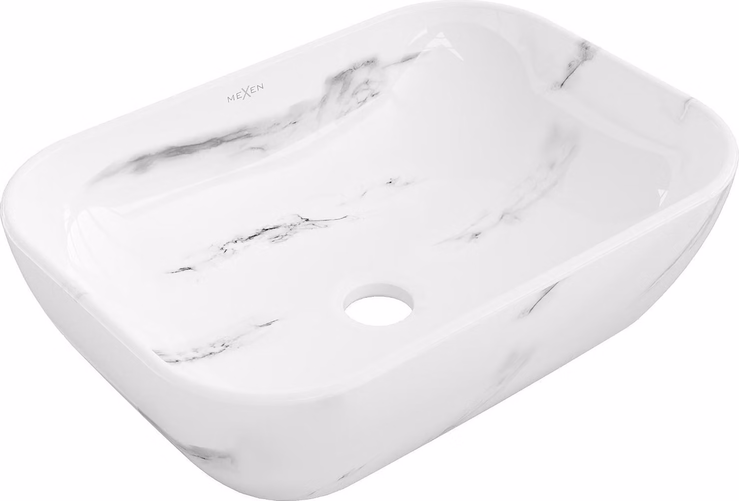 Mexen Rita lavabo da appoggio 45 x 32 cm, pietra bianca - 21084582