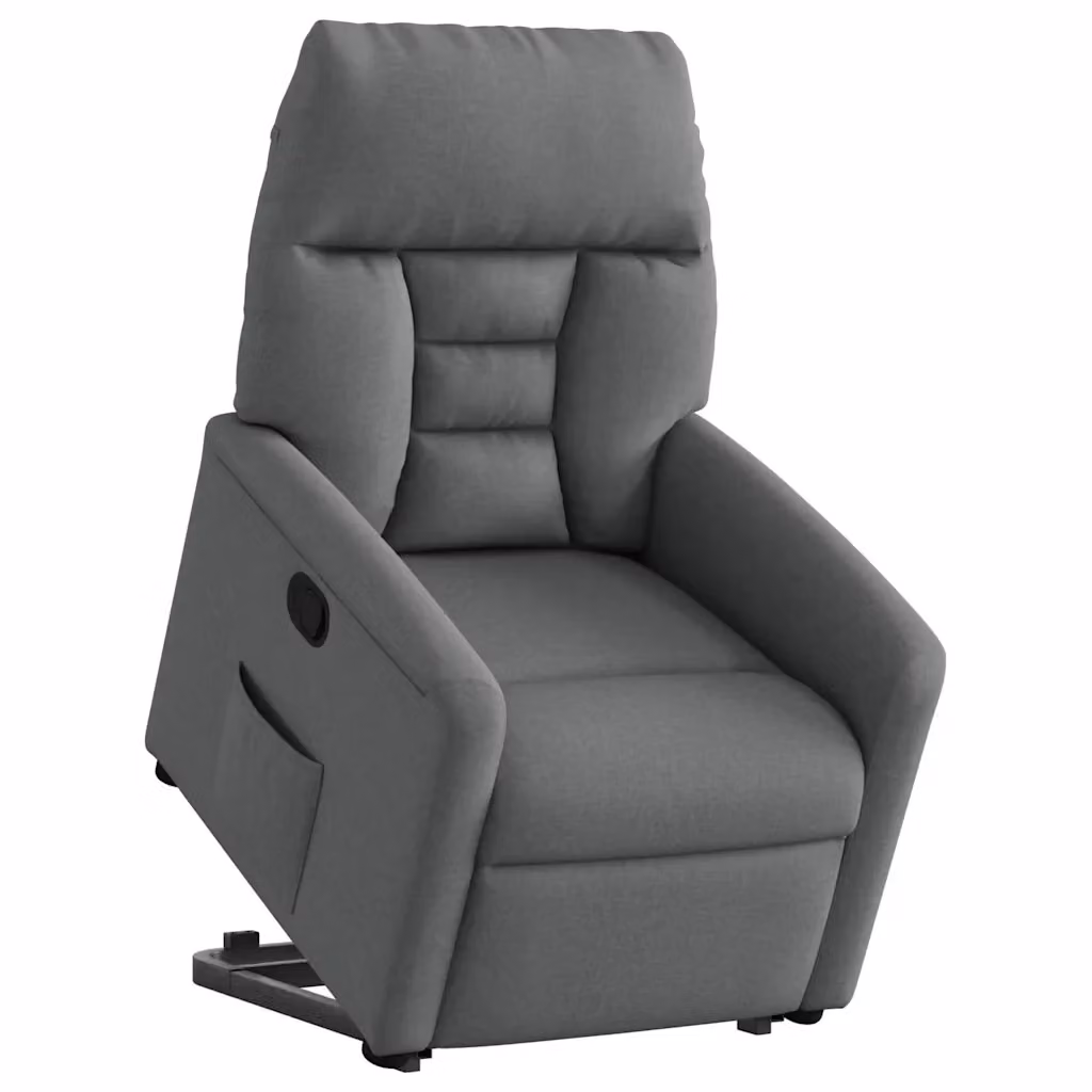 Poltrona Alzapersona Reclinabile con Assistenza Elettrica vidaXL in Tessuto Grigio per Anziani – 2