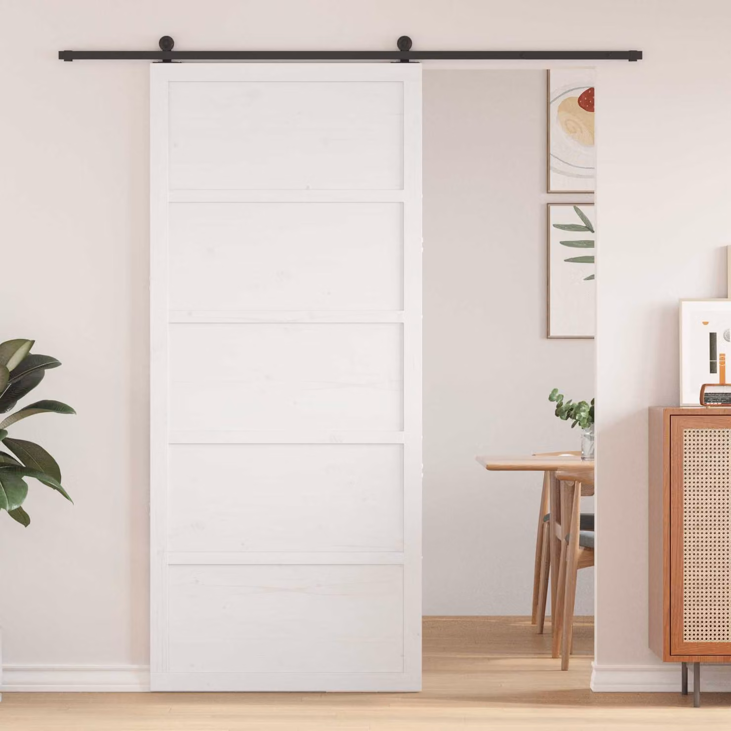 vidaXL Porta del fienile 100 x 2,5 x 208 cm Legno Massello di Pino