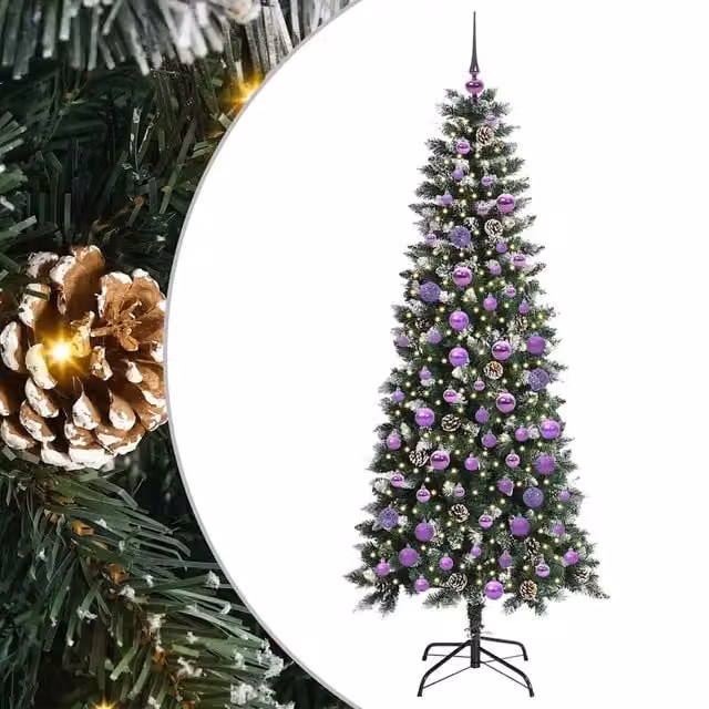 Albero di Natale Artificiale-Albero Natalizio con 300 LED Verde 180 cm 304022