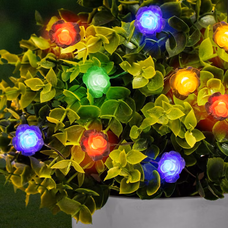 Catena luminosa LED solare colorata, lunghezza 2 metri