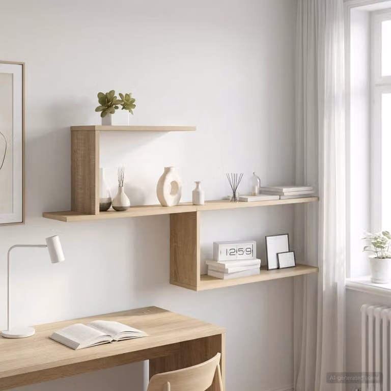 Scaffale da parete moderno vidaXL in Rovere Sonoma, L 122 x P 18 x H 60 cm