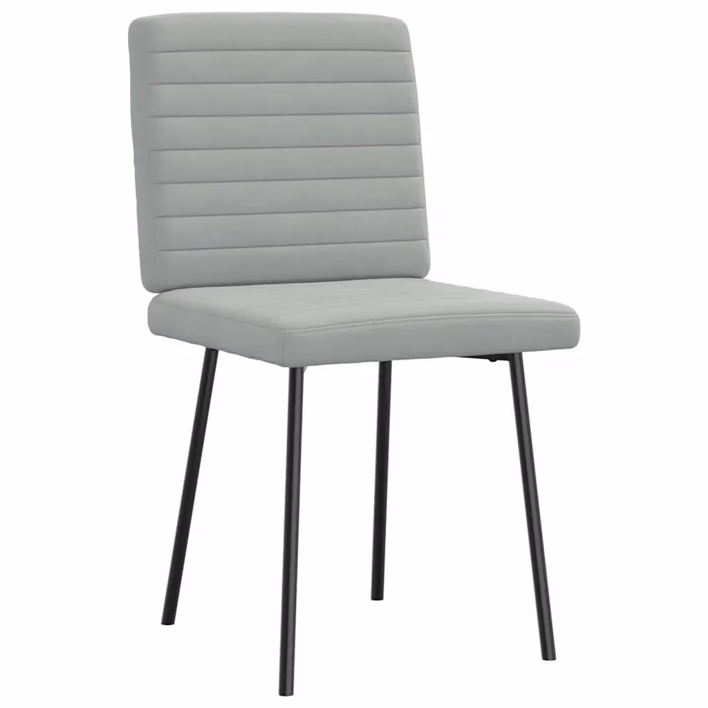 Set di 4 sedie da pranzo vidaXL in velluto grigio con struttura in metallo e legno per soggiorno o cucina – 2