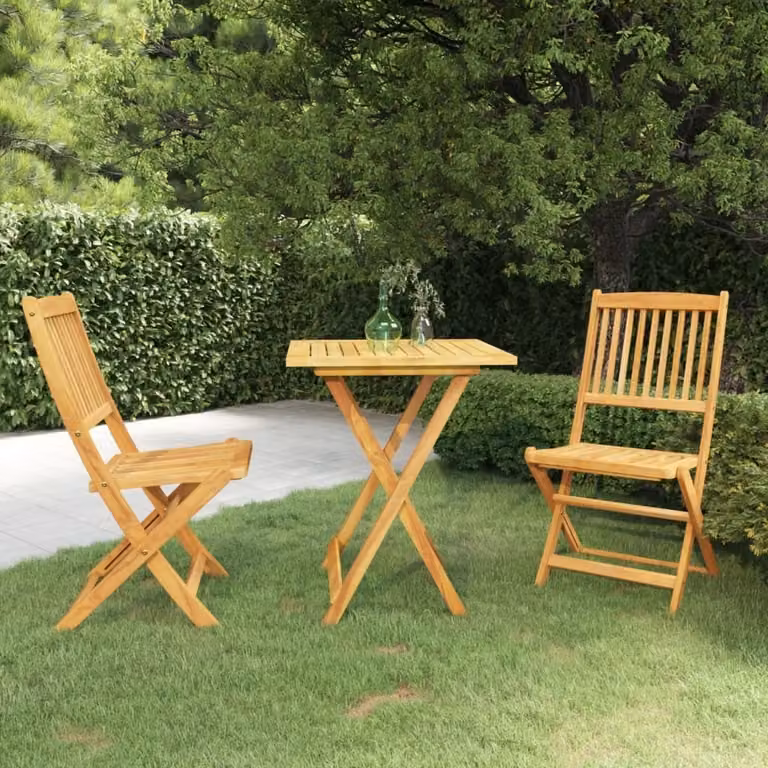 Maison Exclusive - Set da Pranzo da Giardino 3 pz Pieghevole in Massello di Acacia