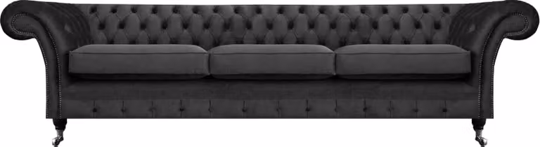 Schwarz Möbel Wohnzimmer Sofa Dreisitze Couch Chesterfield Polstermöbel