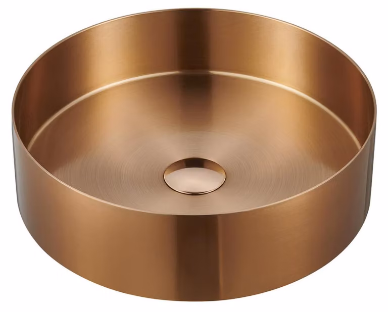 Sapho Aurum - Lavabo da appoggio, diametro 380 mm, senza sfioratore, rame opaco AU301