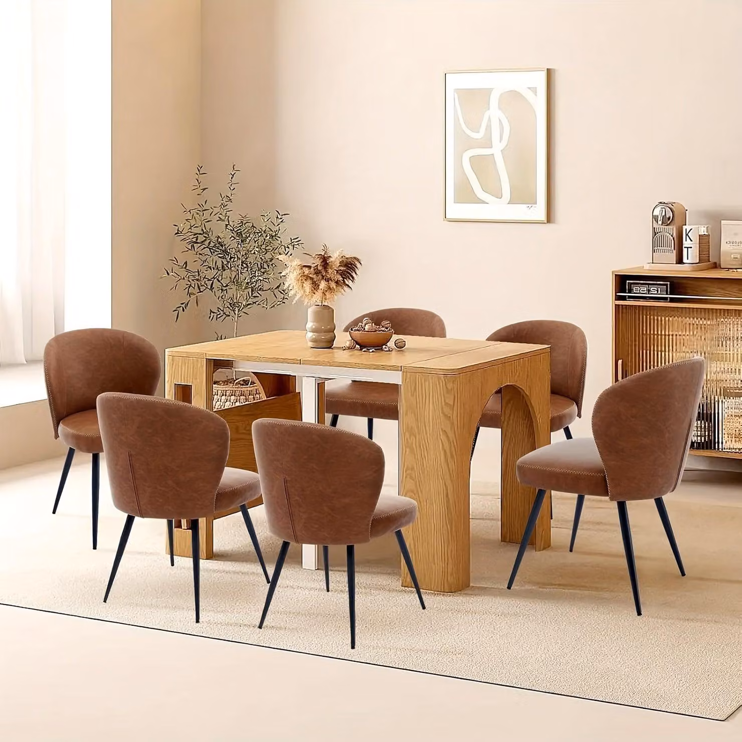 Sedie da pranzo - Sedie per la cucina - Set di sedie - Sedie di design - Sedie senza braccioli - Set da 6