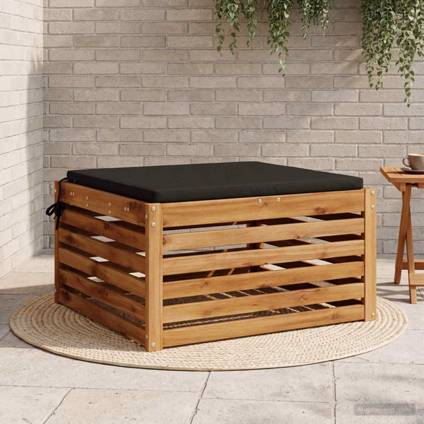Cuscino per sedia vidaXL SOEST in poliestere nero con rivestimento rimovibile e resistente ai raggi UV