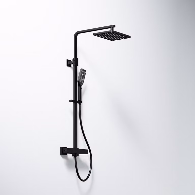 Steinberg Série 342 Set de douche, set complet avec thermostat, douche de pluie et douchette à main, 3422721S, 3422721S