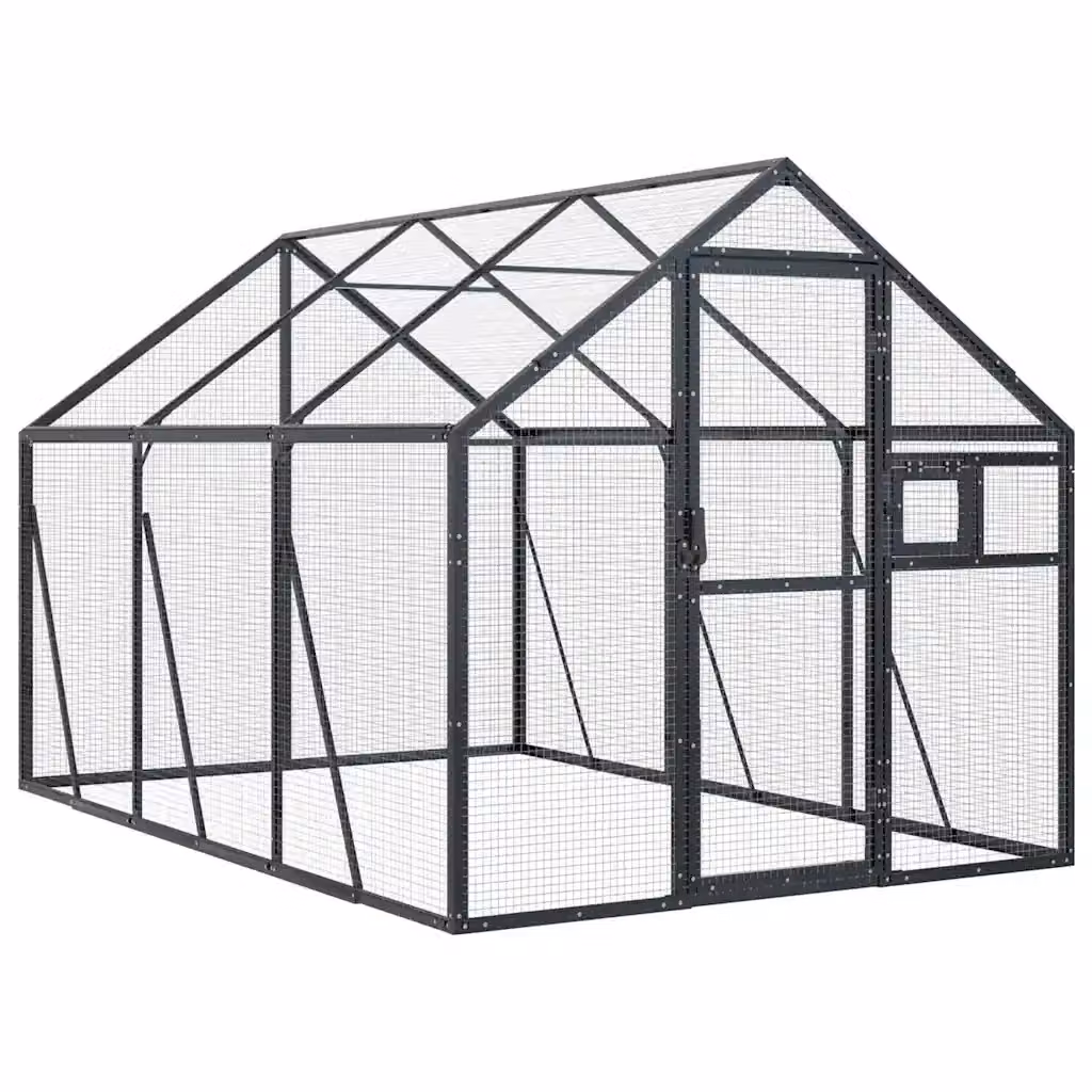 Voliera vidaXL in alluminio color antracite L: 300 cm, P: 179 cm, H: 185 cm – 2