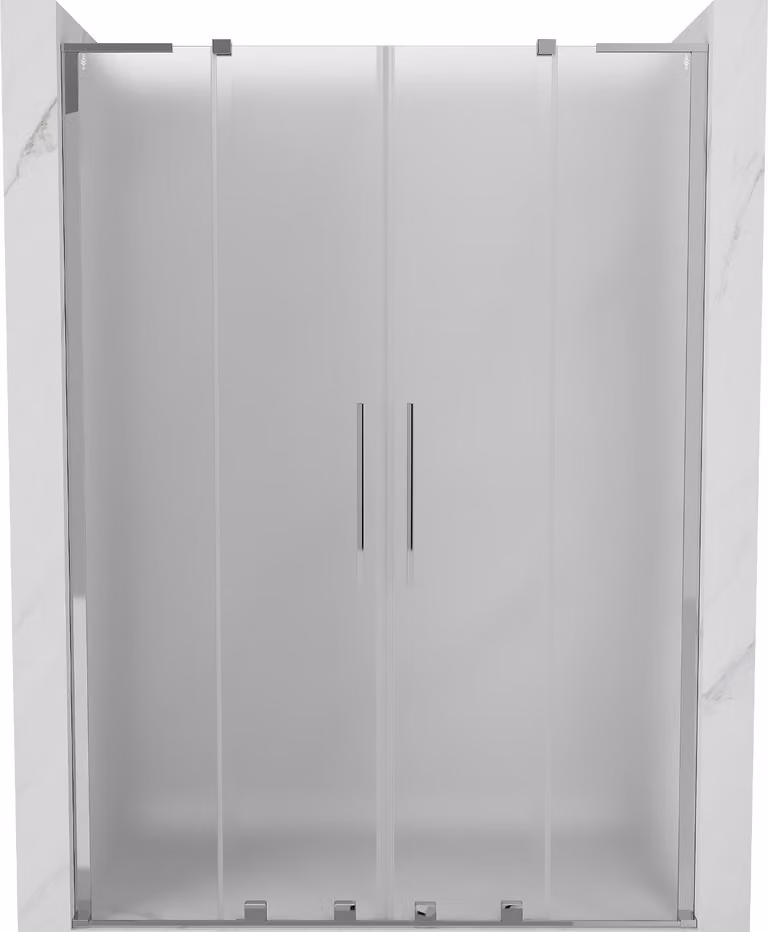 Mexen Velar L Duo porta doccia scorrevole 140 cm, smerigliata, cromo - 871-140-003-32-01
