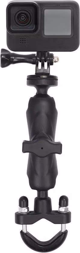Supporto in alluminio per manubrio da bicicletta - Supporto per fotocamera girevole a 360 gradi, adatto per fotocamere DSLR e action cam