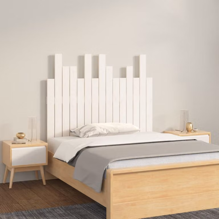 Testiera da parete vidaXL in legno massello di pino bianco L: 95,5 cm, P: 3 cm, H: 80 cm