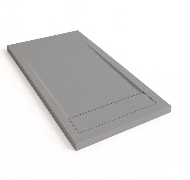 Piatto doccia Bidai con bordo 80X150 cm colore Grigio cemento RAL 7005 griglia Grigio cemento