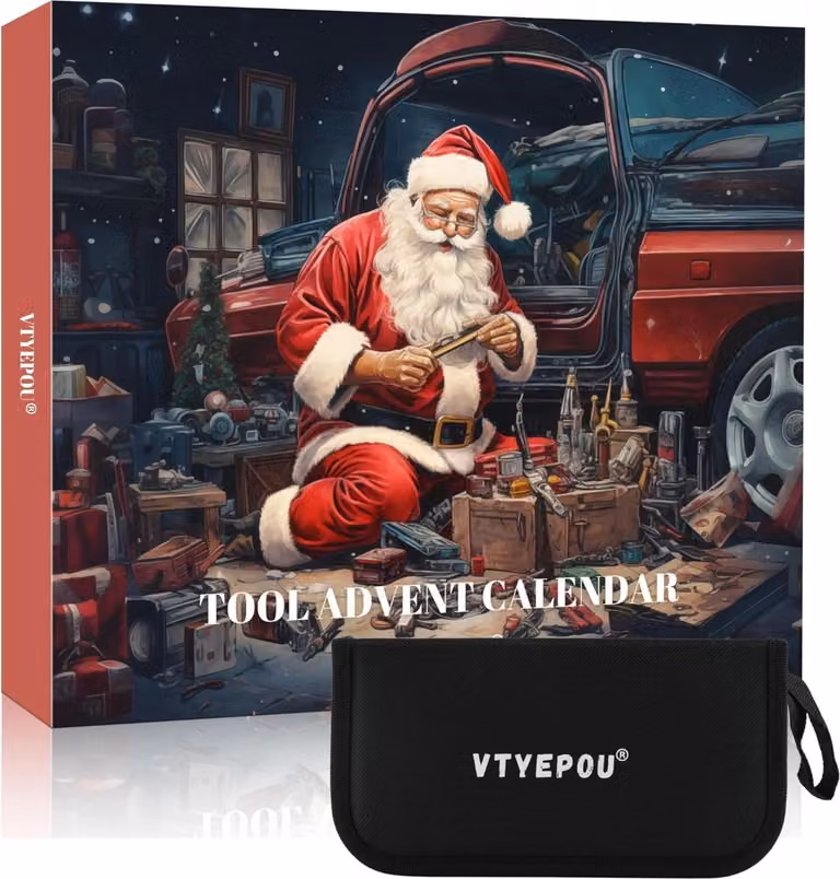 VTYEPOU Calendario dell'Avvento set di utensili per uomo 24 in 1 regalo di Natale